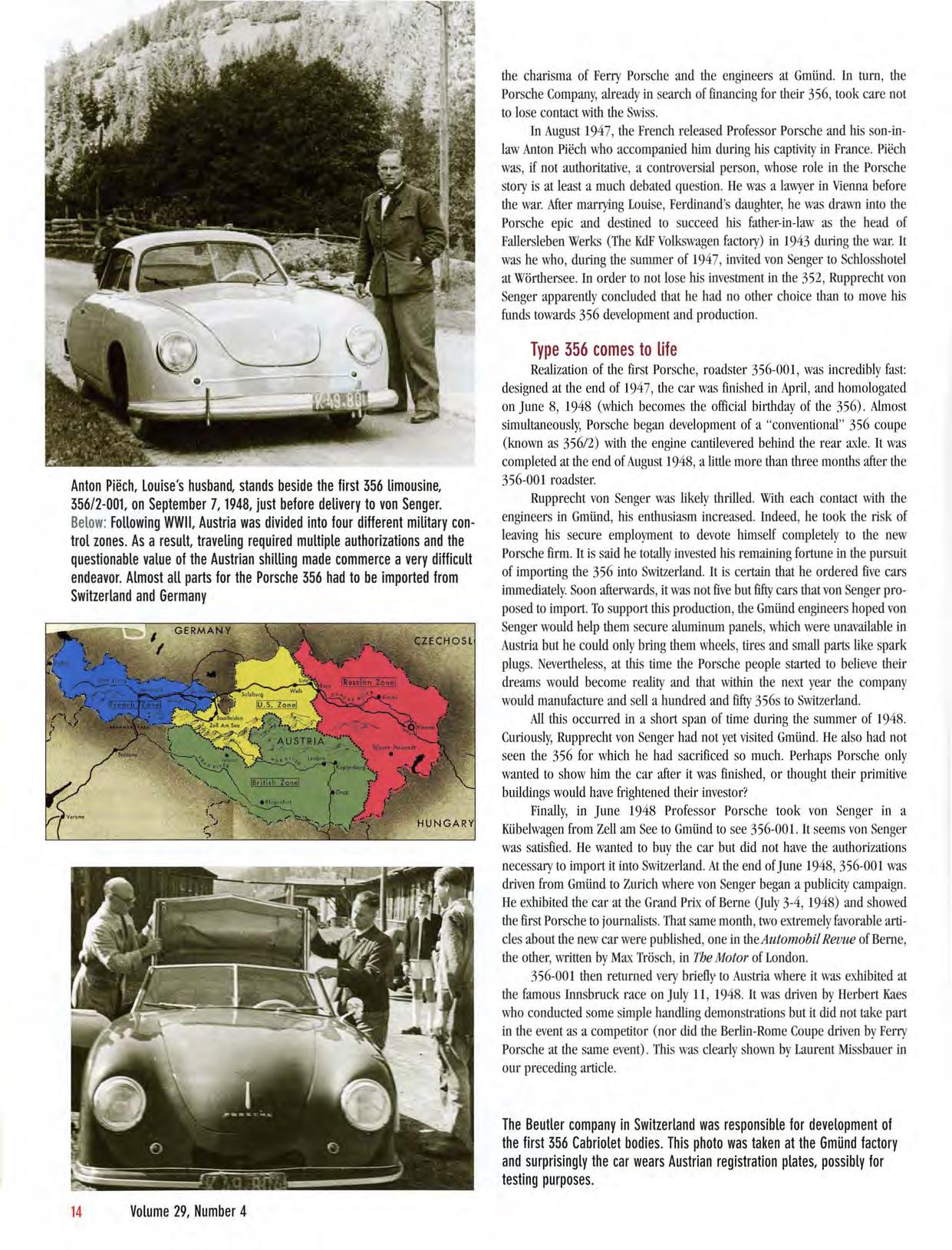Porsche356 manufactured in Gmund (356 registry mag.) Porsche cars